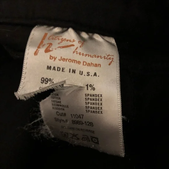 CITIZENS OF HUMANITY JEANS BLACK MANNER TAB FRONT PENCIL KNIT SKIRT SIZE 28 - Picture 9 of 10